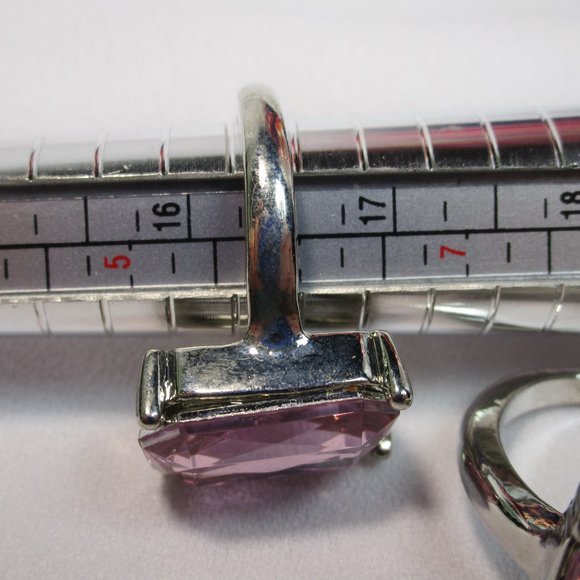 Set of 2 Pink and Silver Fidget Rings - Picture 8 of 9